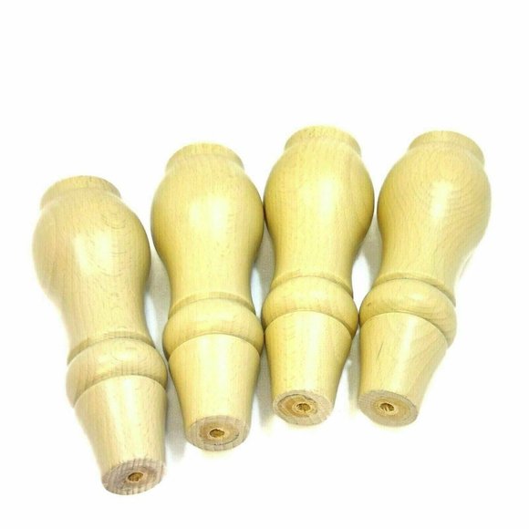 Wood Furniture Leg Couch Feet Sofa Chair Bed Table Ottoman Plinth Natural Set 4 - Picture 6 of 10